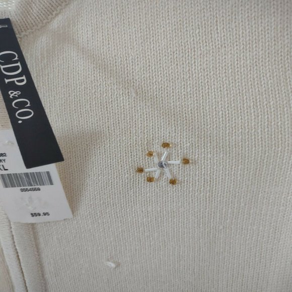 NWT CDP & Co Vintage Christmas Sweater vest glittery silver gold snowflakes - Picture 9 of 10
